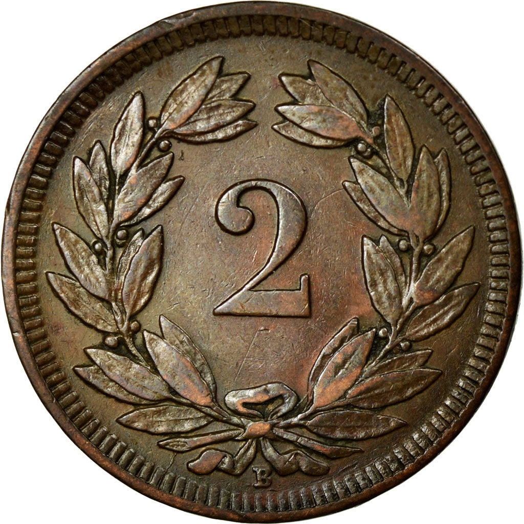 Coin, Switzerland, 2 Rappen, 1907, Bern, AU(50-53), Bronze, KM:4.2