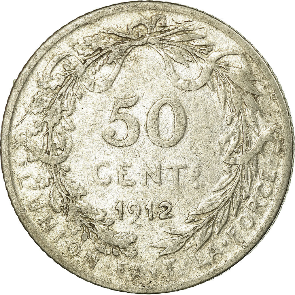 Coin, Belgium, 50 Centimes, 1912, EF(40-45), Silver, KM:70