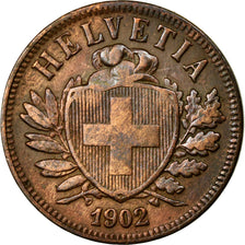 Coin, Switzerland, 2 Rappen, 1902, Bern, EF(40-45), Bronze, KM:4.2