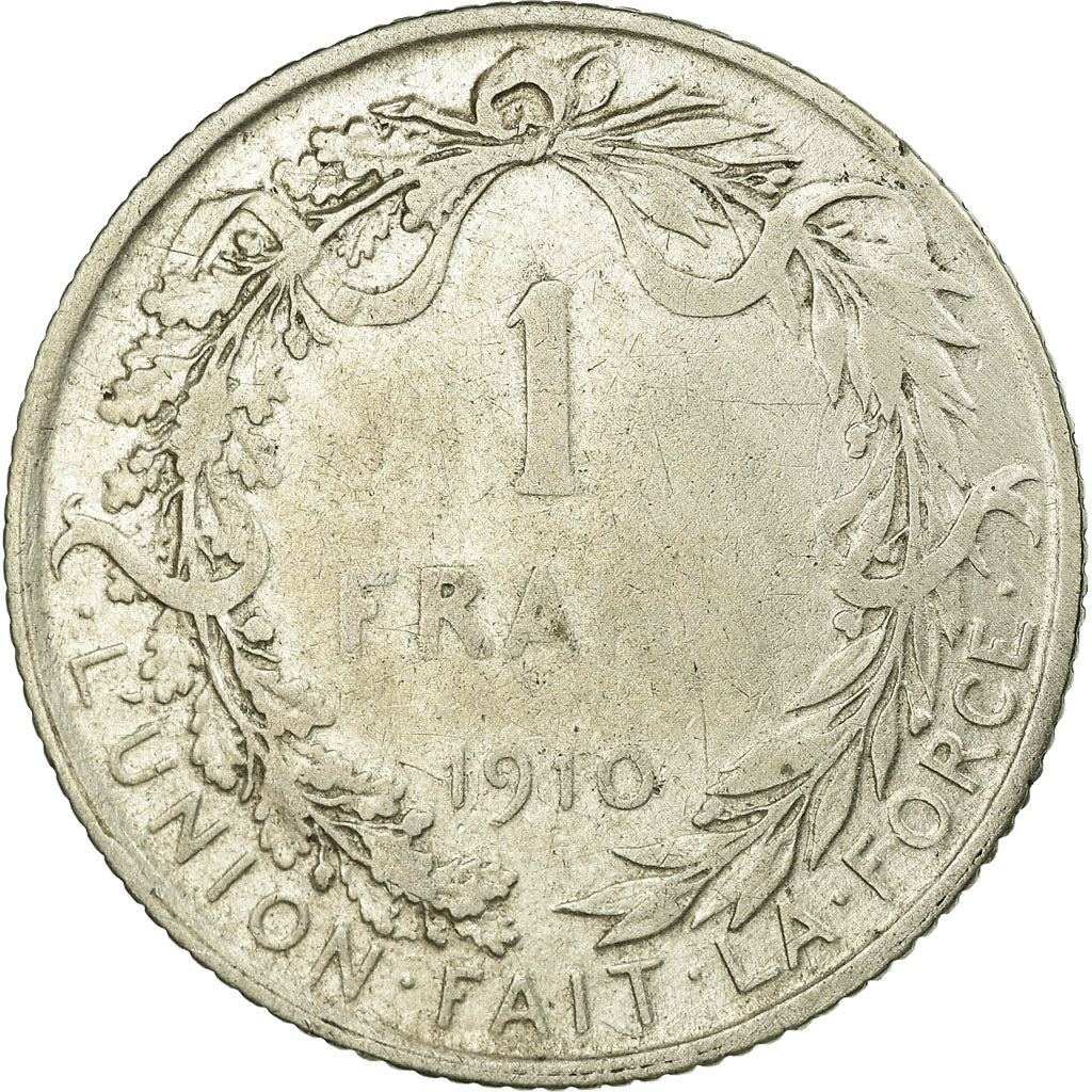Münze, Belgien, Franc, 1910, S+, Silber, KM:72