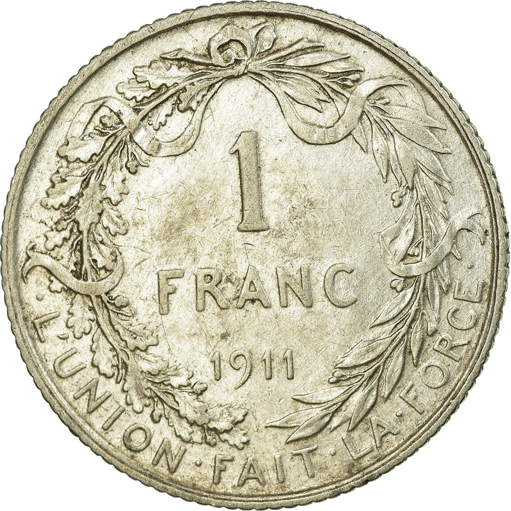 Coin, Belgium, Franc, 1911, AU(55-58), Silver, KM:72