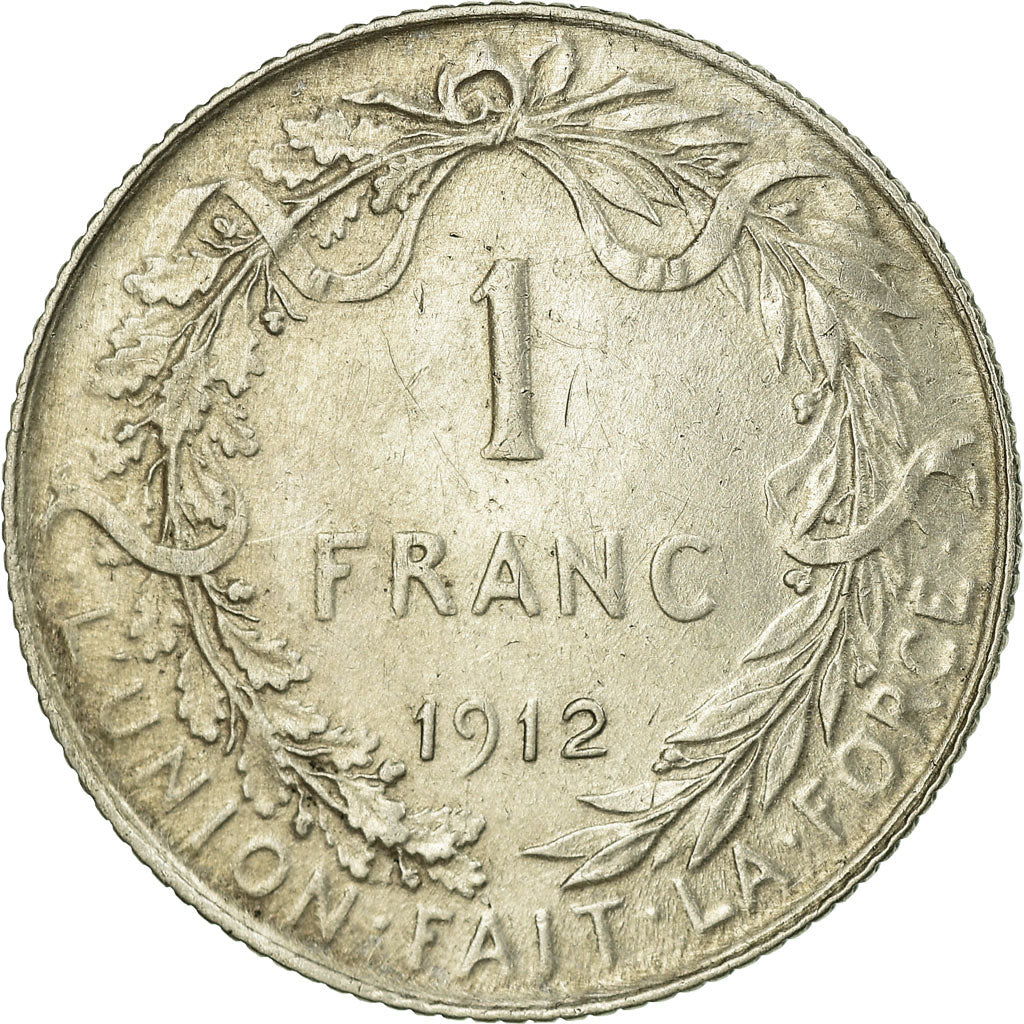 Coin, Belgium, Franc, 1912, AU(55-58), Silver, KM:72