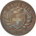 SWITZERLAND, 2 Rappen, 1893, Bern, KM #4.2, AU(50-53), Bronze, 20, 2.51