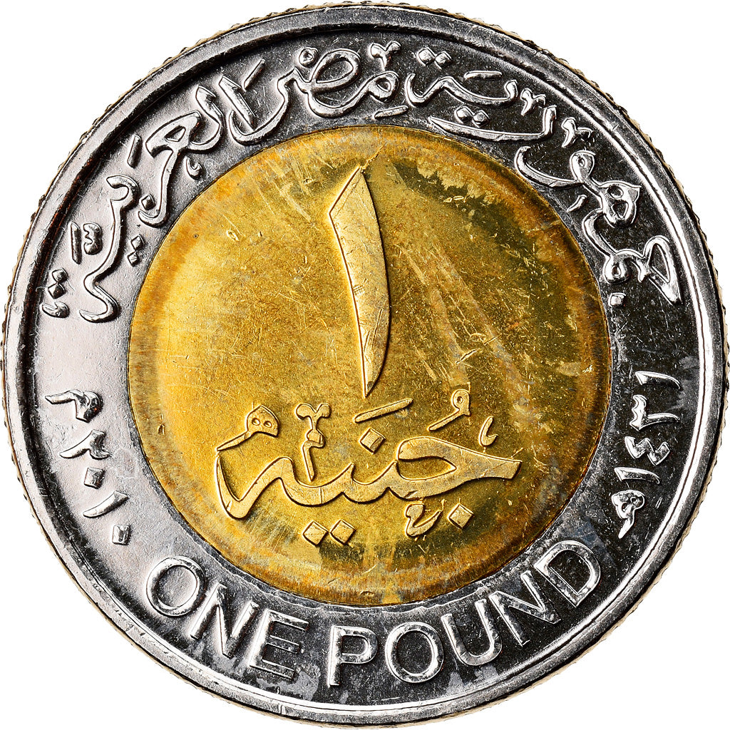 Monnaie, Égypte, Pharaons, Sculpture of the Seated Cribe, Pound, 2010/AH1431