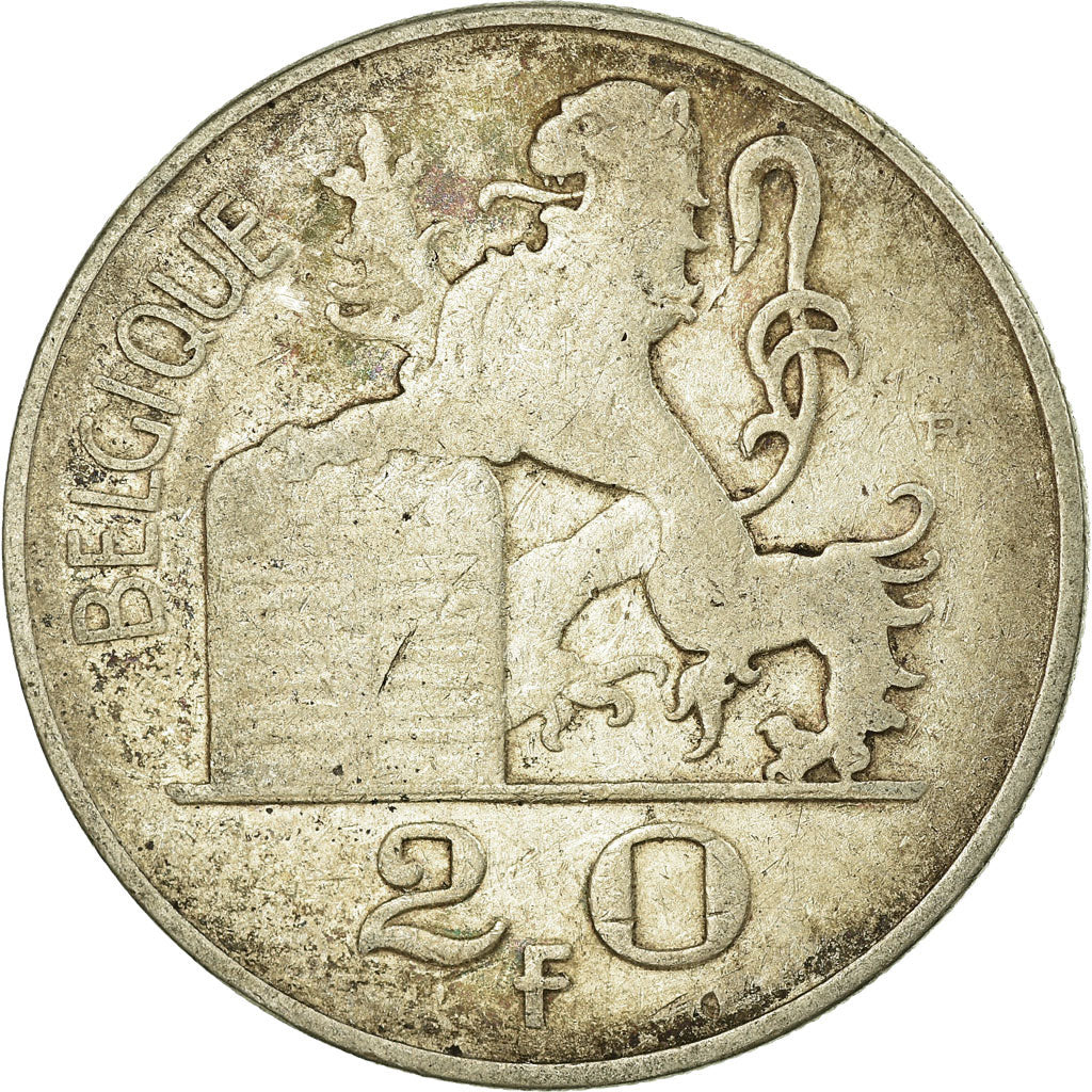 Coin, Belgium, 20 Francs, 20 Frank, 1950, VF(30-35), Silver, KM:140.1