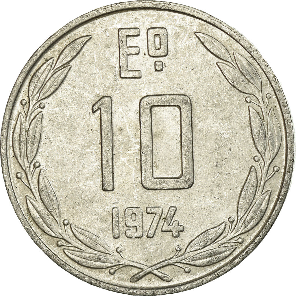 Münze, Chile, 10 Escudos, 1974, Santiago, SS, Aluminium, KM:200