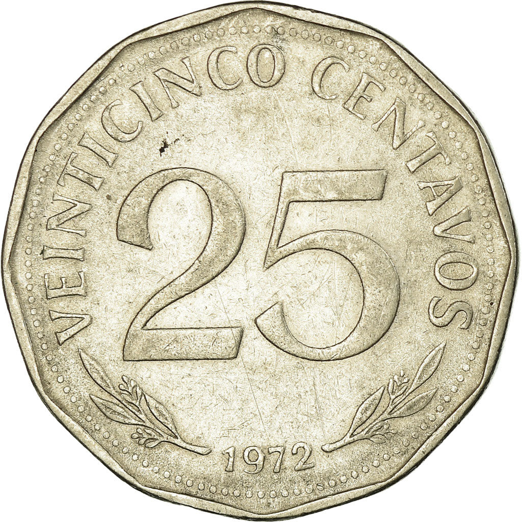 Coin, Bolivia, 25 Centavos, 1972, EF(40-45), Nickel Clad Steel, KM:193
