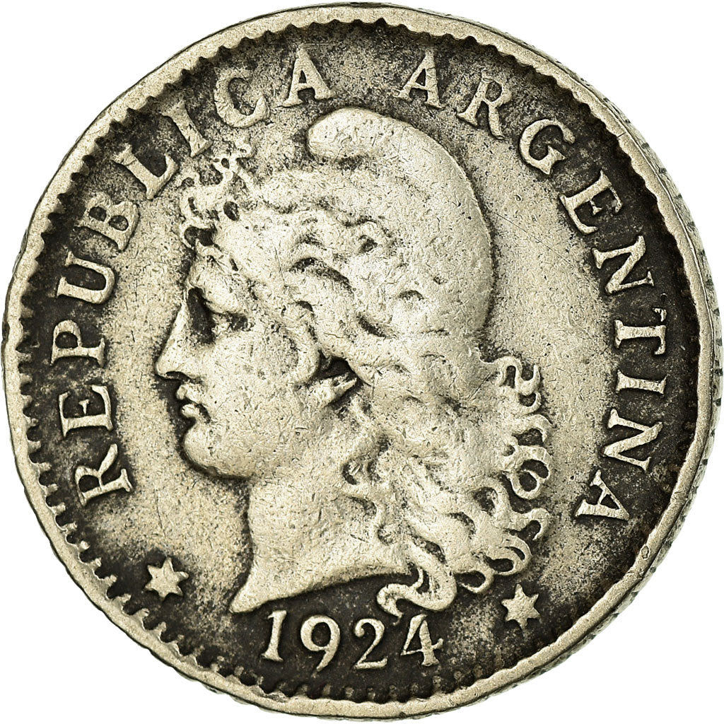 Moeda, Argentina, 5 Centavos, 1924, VF(30-35), Cobre-níquel, KM:34