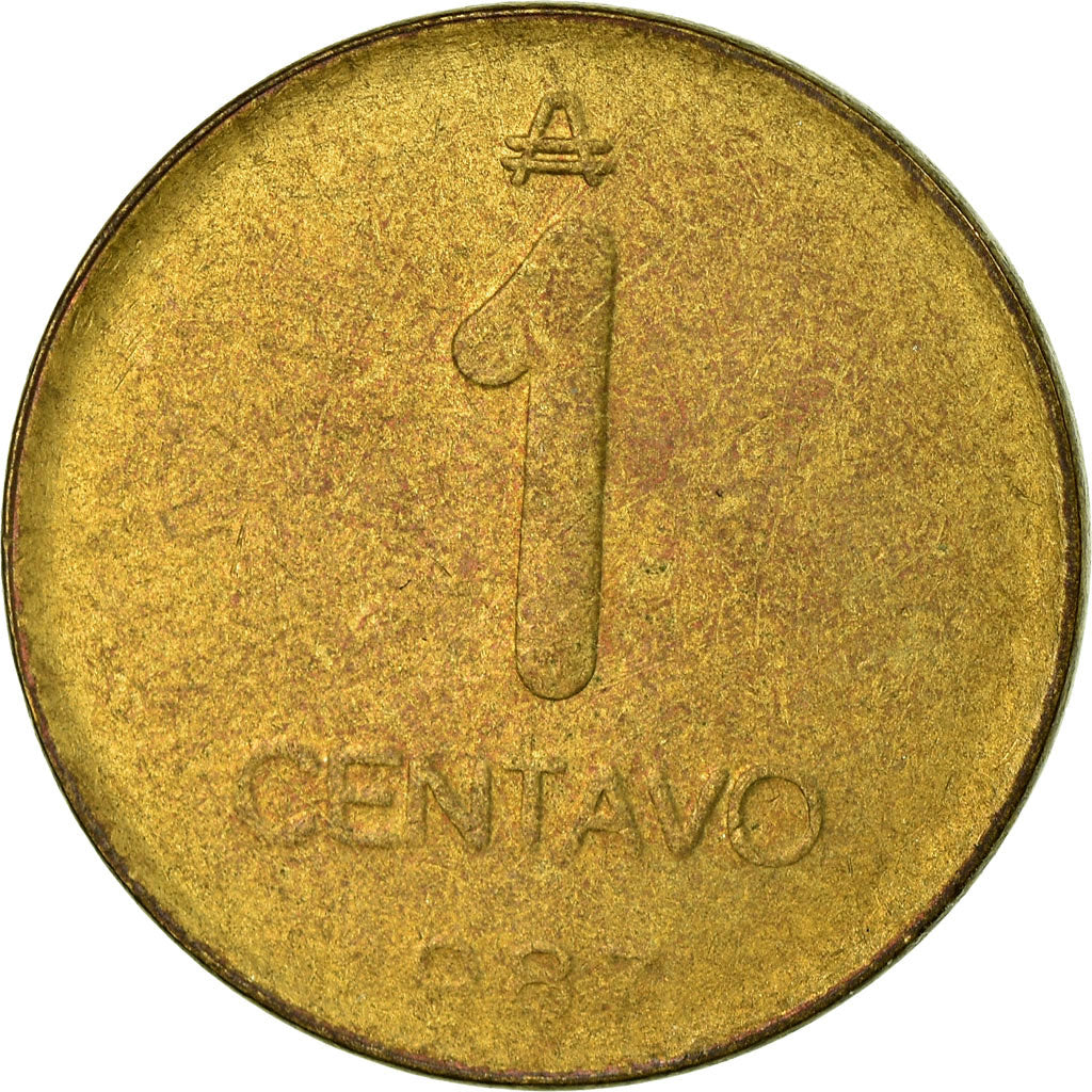 Moeda, Argentina, Centavo, 1987, EF(40-45), Latão, KM:96.2