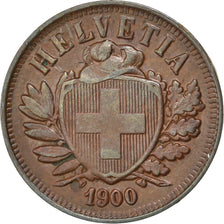 Coin, Switzerland, 2 Rappen, 1900, Bern, EF(40-45), Bronze, KM:4.2