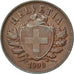 Coin, Switzerland, 2 Rappen, 1900, Bern, EF(40-45), Bronze, KM:4.2