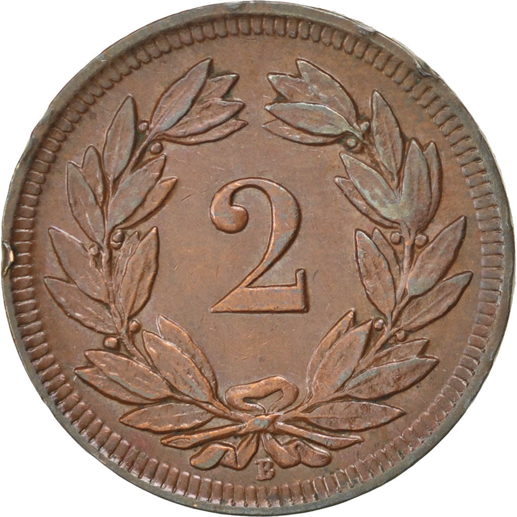 Coin, Switzerland, 2 Rappen, 1900, Bern, EF(40-45), Bronze, KM:4.2