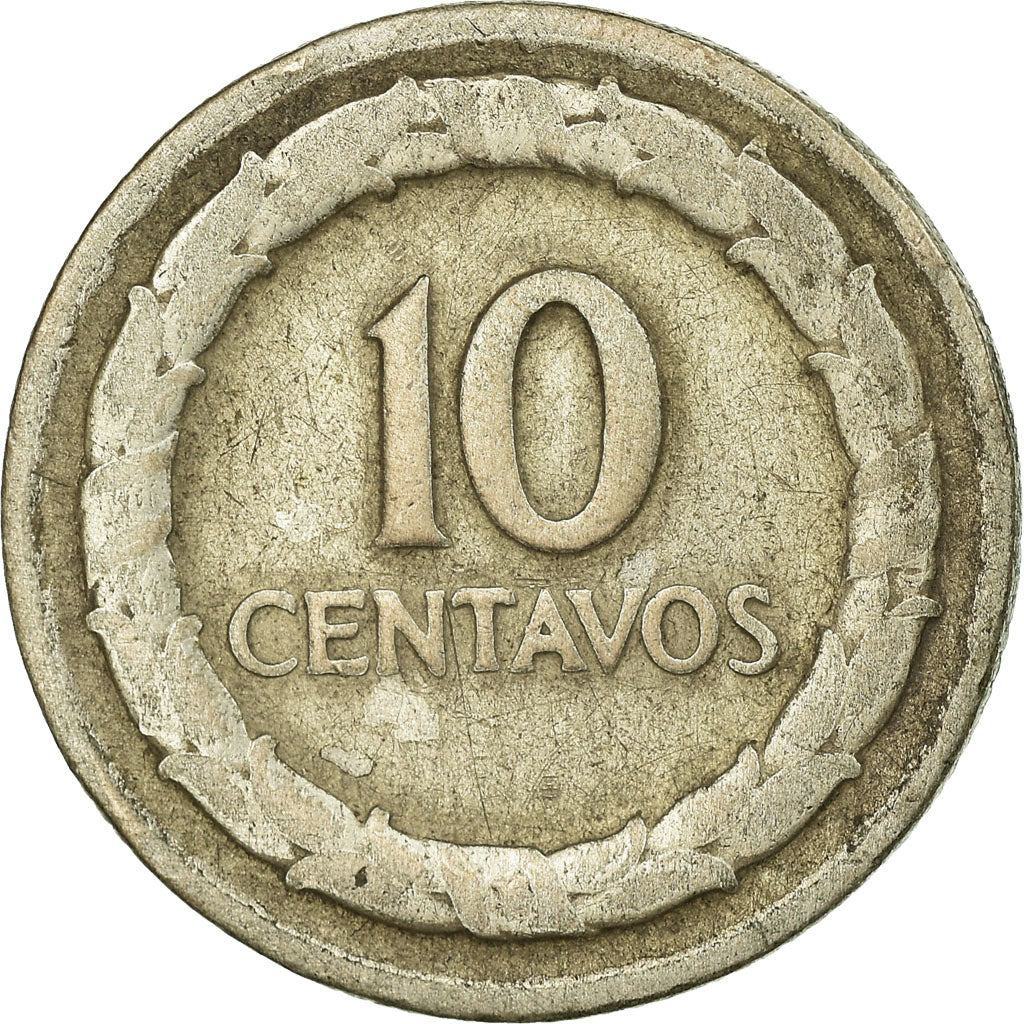 Moneda, Colombia, 10 Centavos, 1947, BC+, Plata, KM:207.1