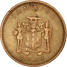 Moneta, Jamaica, Elizabeth II, Cent, 1969, Franklin Mint, EF(40-45), Bronze