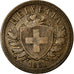 Monnaie, Suisse, 2 Rappen, 1851, Paris, TTB+, Bronze, KM:4.1