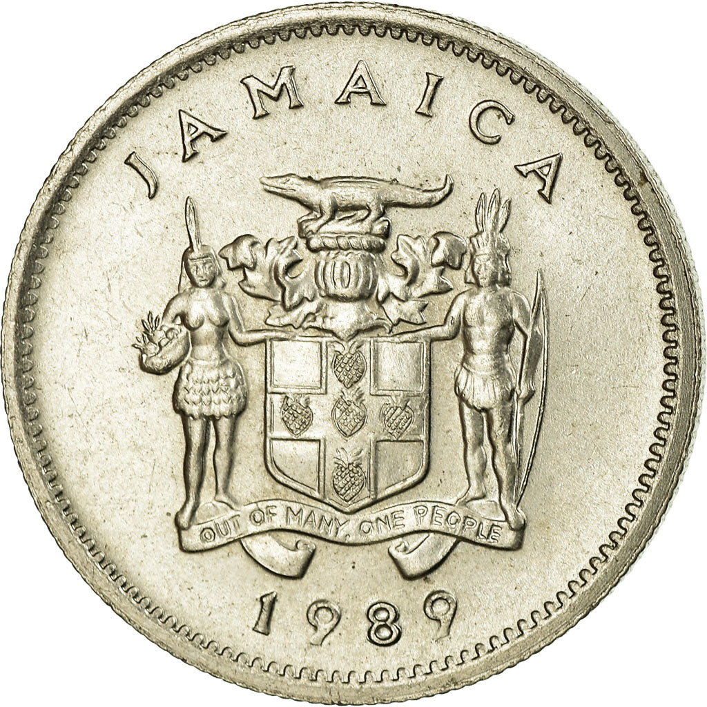 Coin, Jamaica, Elizabeth II, 5 Cents, 1989, Franklin Mint, EF(40-45)