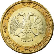 Monnaie, Russie, 100 Roubles, 1992, Saint-Petersburg, SUP+, Bi-Metallic, KM:316