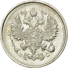 Coin, Russia, Nicholas II, 10 Kopeks, 1915, AU(55-58), Silver, KM:20a.3