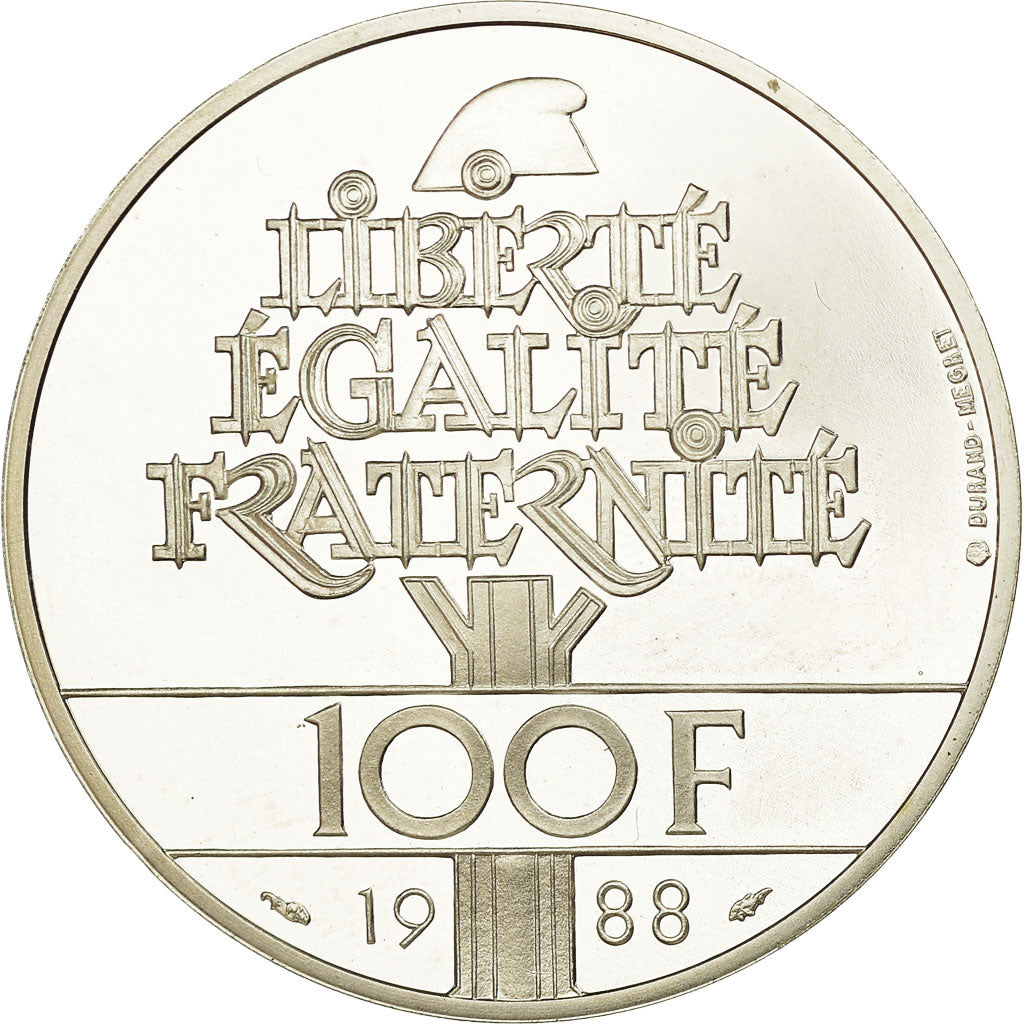 Coin, France, 100 Francs, 1988, BE, MS(65-70), Silver, KM:966a, Gadoury:903