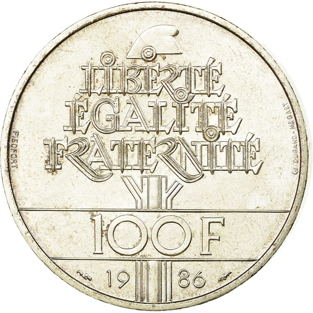 Moeda, França, 100 Francs, 1986, Piéfort, AU(55-58), Prata, KM:P999