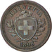 SWITZERLAND, Rappen, 1898, Bern, KM #3.1, AU(50-53), Bronze, 1.46