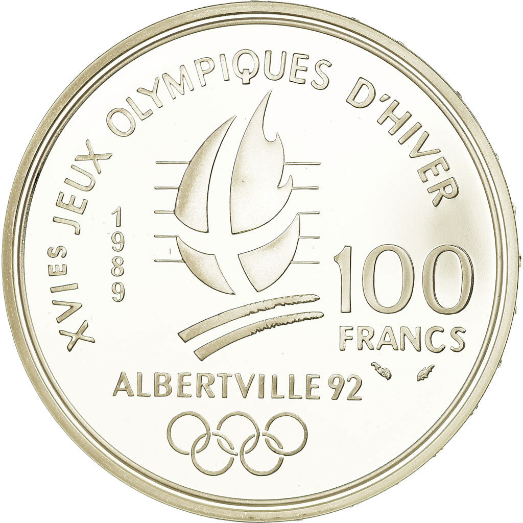 Moneda, Francia, 100 Francs, 1989, BE, FDC, Plata, KM:972