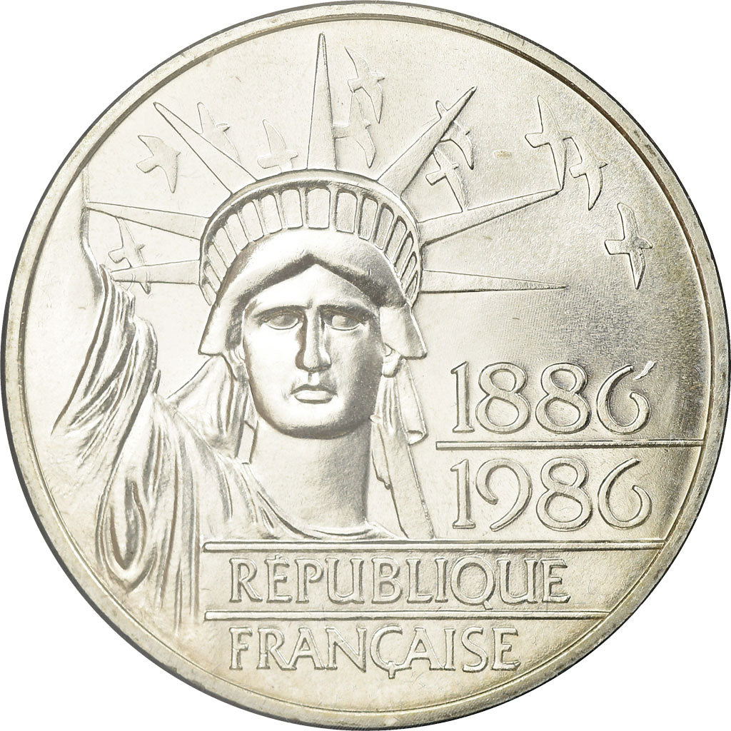 Monnaie, France, Statue de la Liberté, 100 Francs, 1986, BU, FDC, Argent