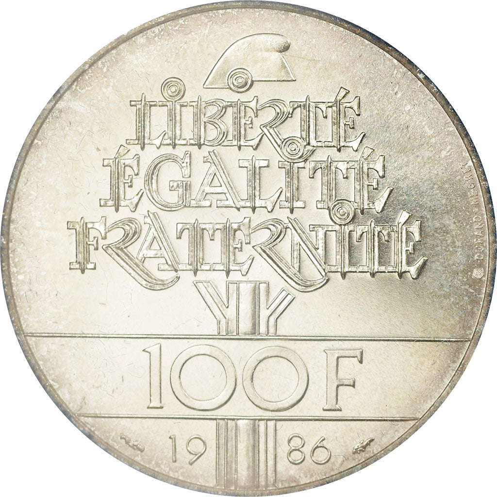 Monnaie, France, Statue de la Liberté, 100 Francs, 1986, BU, FDC, Argent