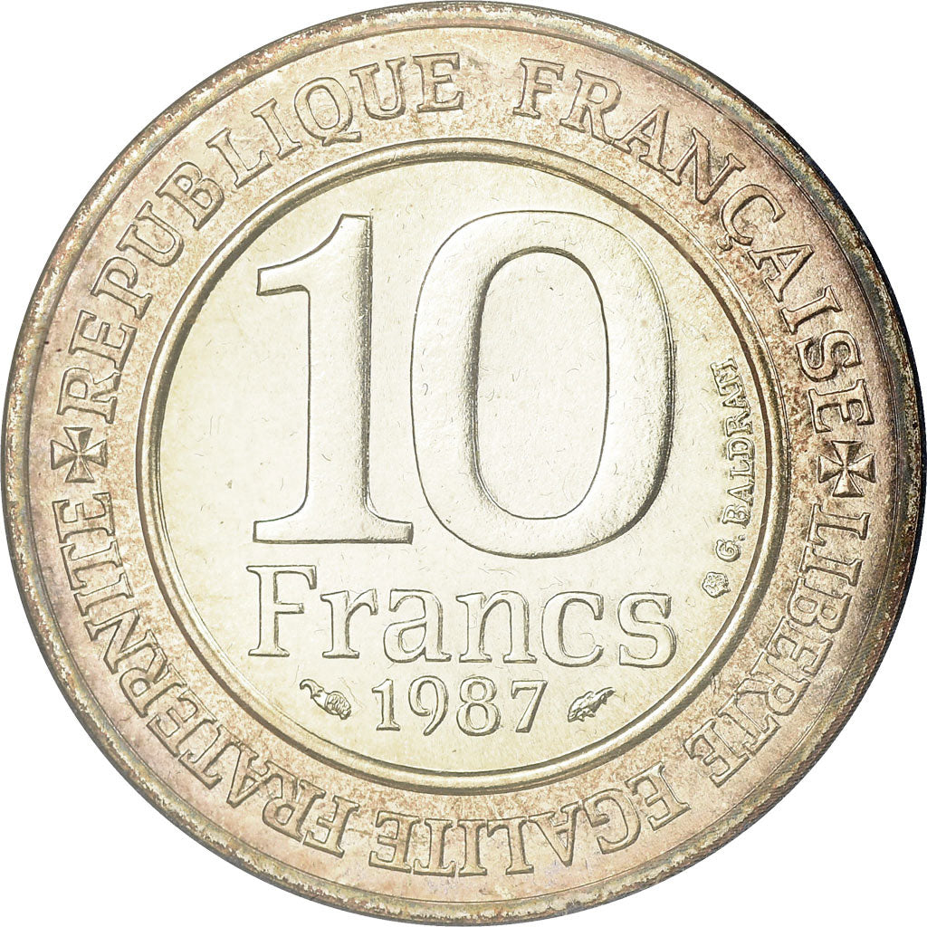 Coin, France, Hugues Capet, 10 Francs, 1987, Paris, BU, MS(65-70), Silver