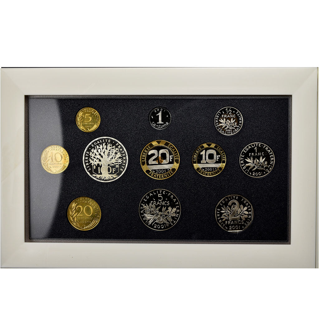 Moneda, Francia, 1 c to 100 frs, 2001, Paris, BE, FDC, Sin información