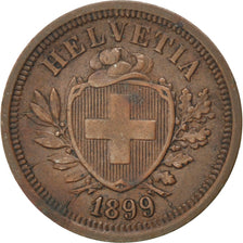 SWITZERLAND, Rappen, 1899, Bern, KM #3.1, AU(50-53), Bronze, 1.53