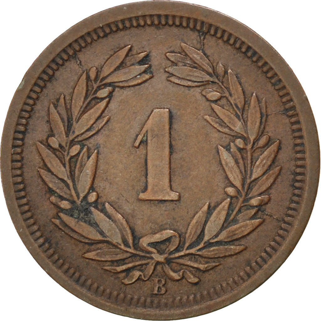 SWITZERLAND, Rappen, 1899, Bern, KM #3.1, AU(50-53), Bronze, 1.53