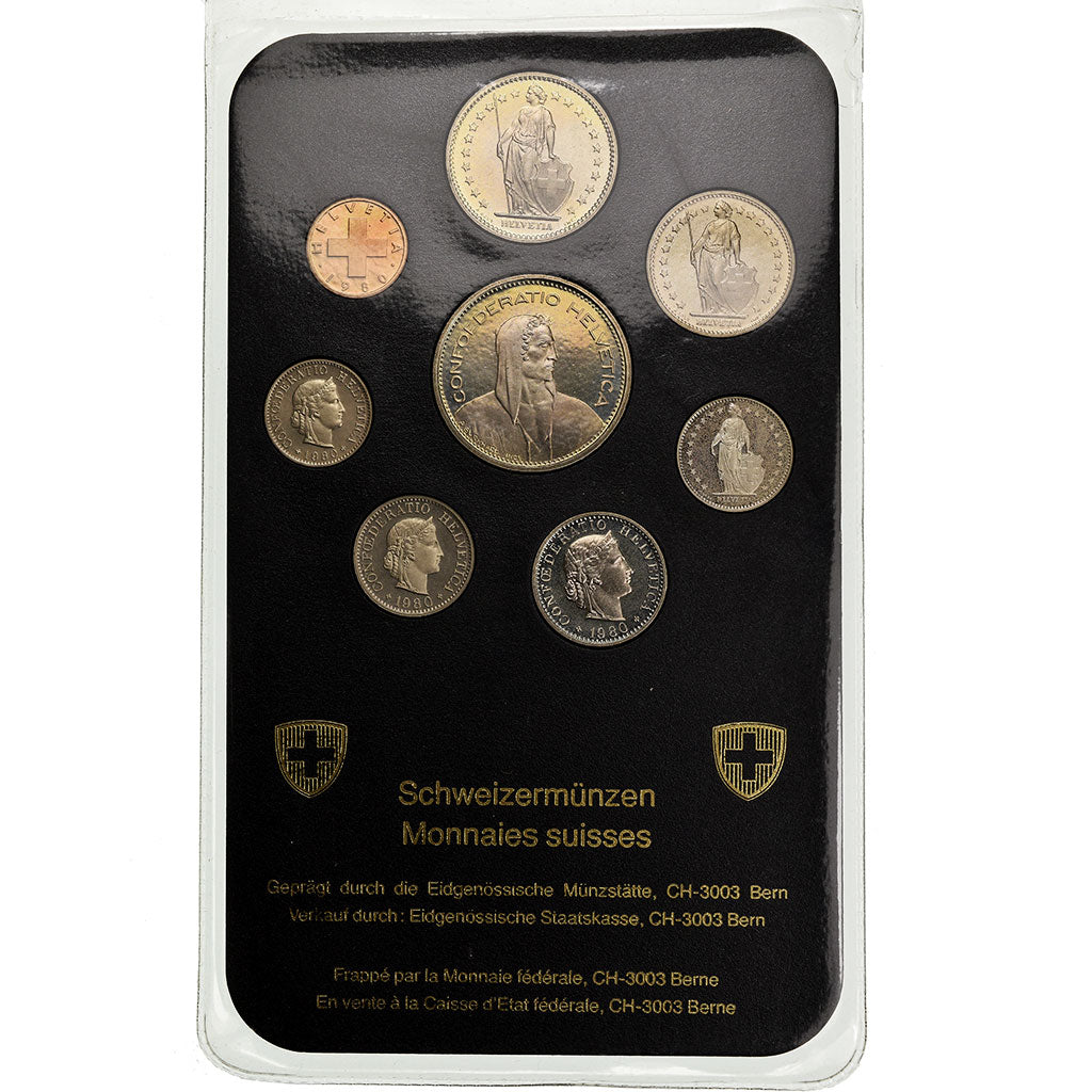 Monnaie, Suisse, Set, 1980, Bern, Proof, FDC