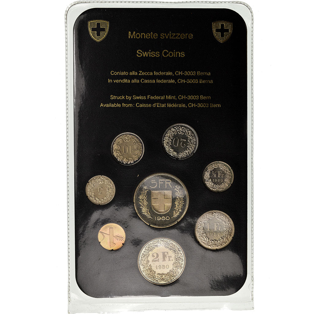 Monnaie, Suisse, Set, 1980, Bern, Proof, FDC