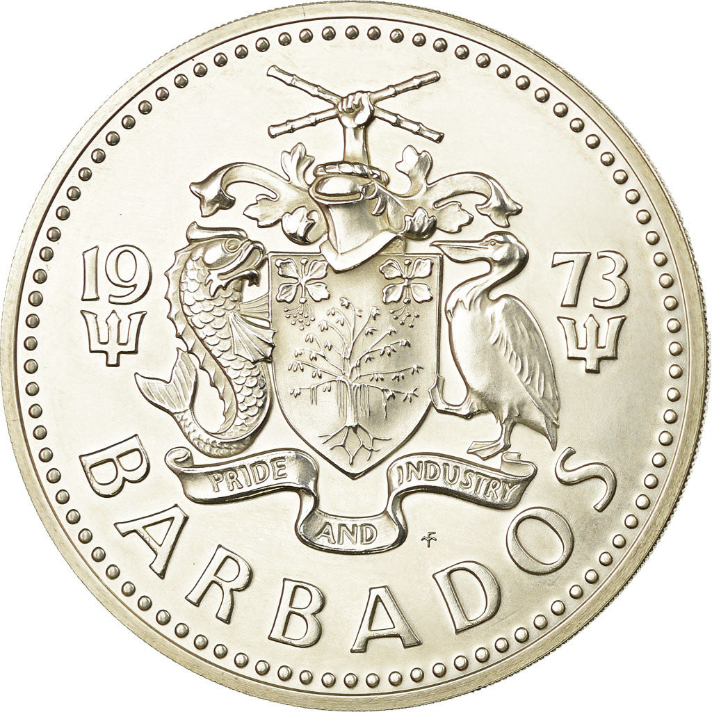 Münze, Barbados, 10 Dollars, 1973, Franklin Mint, UNZ, Silber, KM:17a