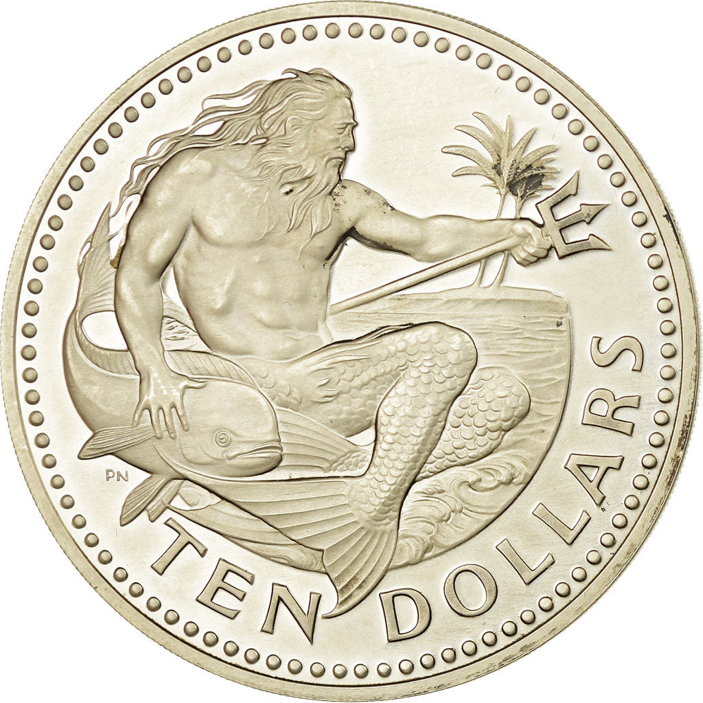 Münze, Barbados, 10 Dollars, 1973, Franklin Mint, UNZ, Silber, KM:17a