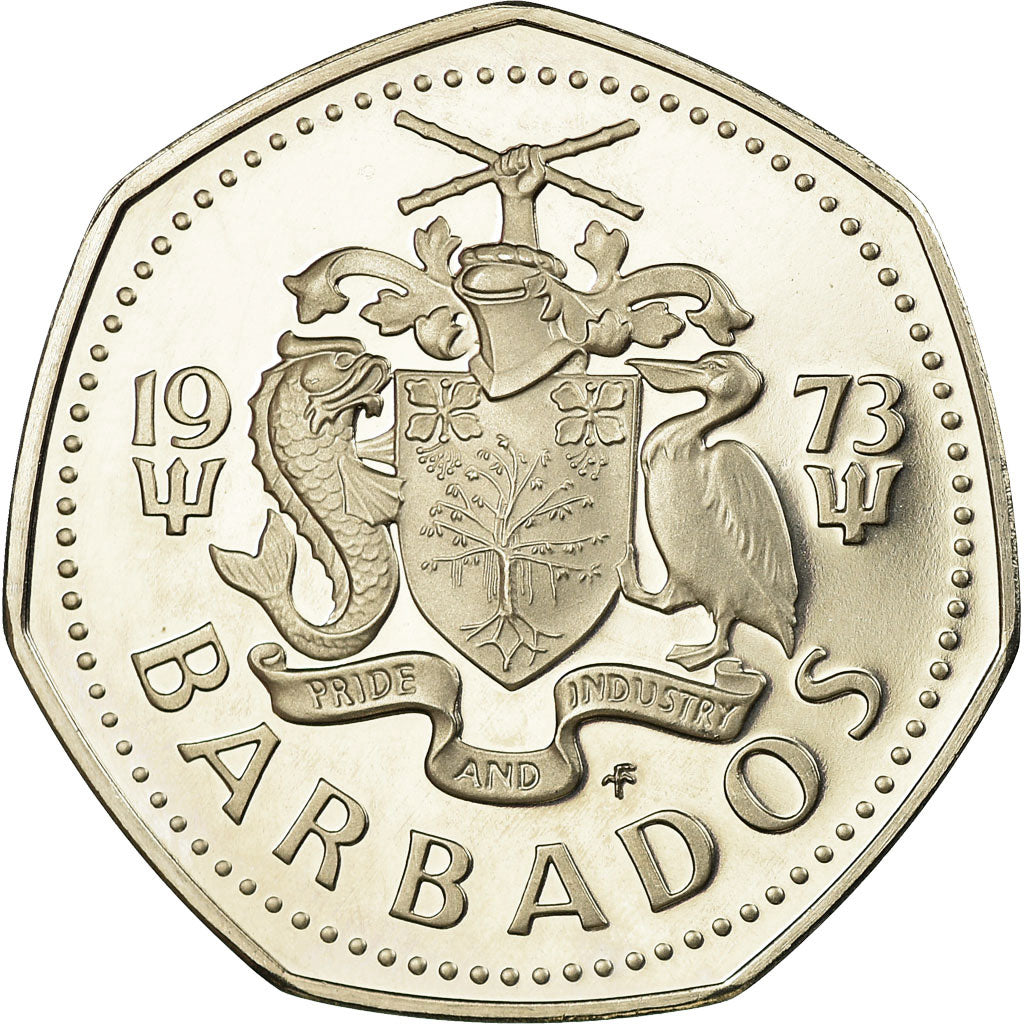 Moneta, Barbados, Dollar, 1973, Franklin Mint, Proof, MS(63), Miedź-Nikiel