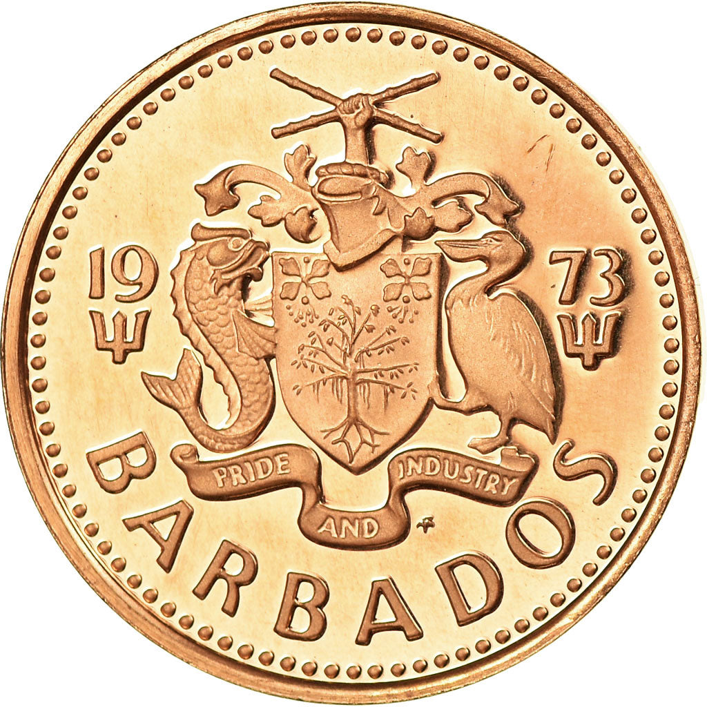Moneta, Barbados, Cent, 1973, Franklin Mint, Proof, SPL-, Bronzo, KM:10