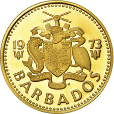Coin, Barbados, 5 Cents, 1973, Franklin Mint, Proof, AU(55-58), Brass, KM:11