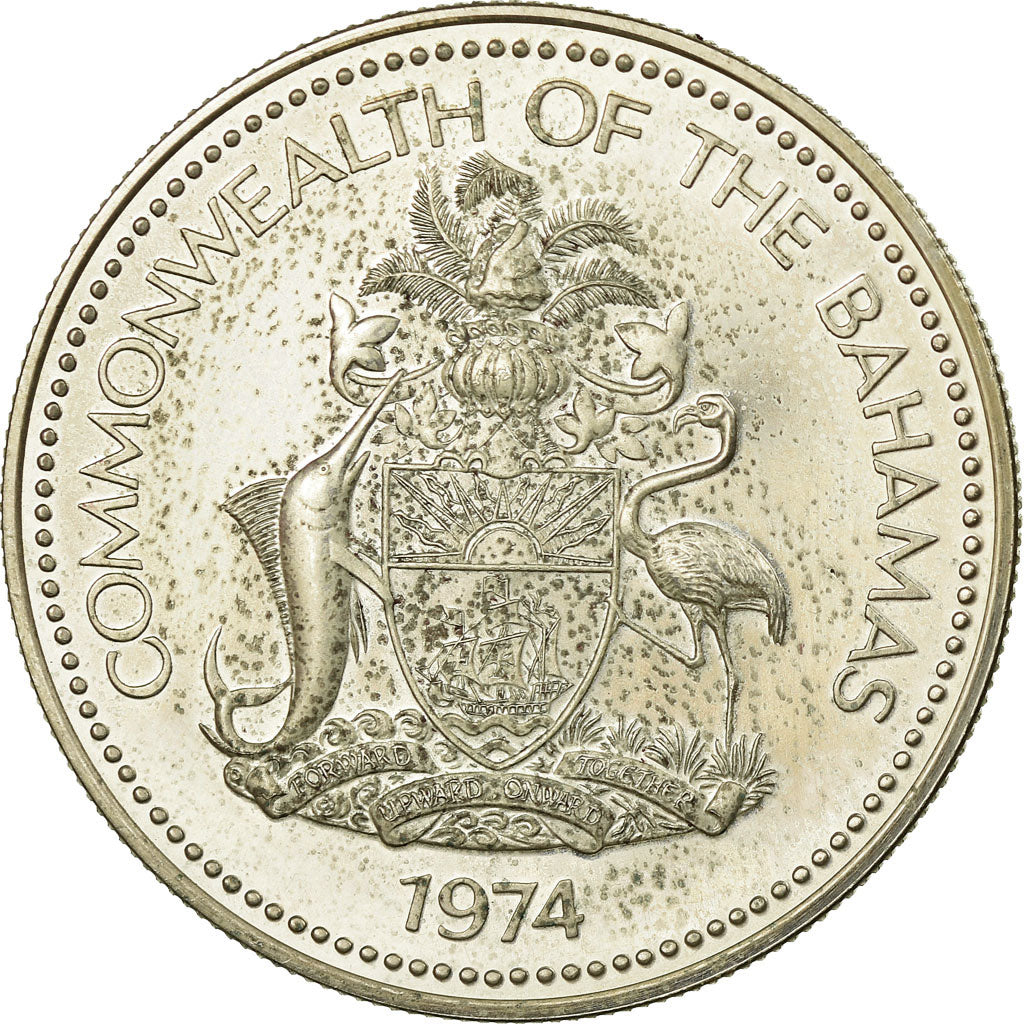 Coin, Bahamas, Elizabeth II, Dollar, 1974, Franklin Mint, U.S.A., Proof