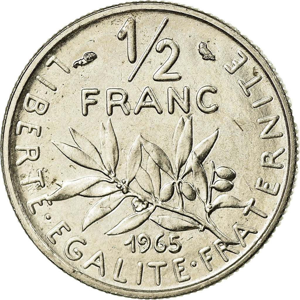 Coin, France, Semeuse, 1/2 Franc, 1965, Paris, MS(65-70), Nickel, KM:931.1