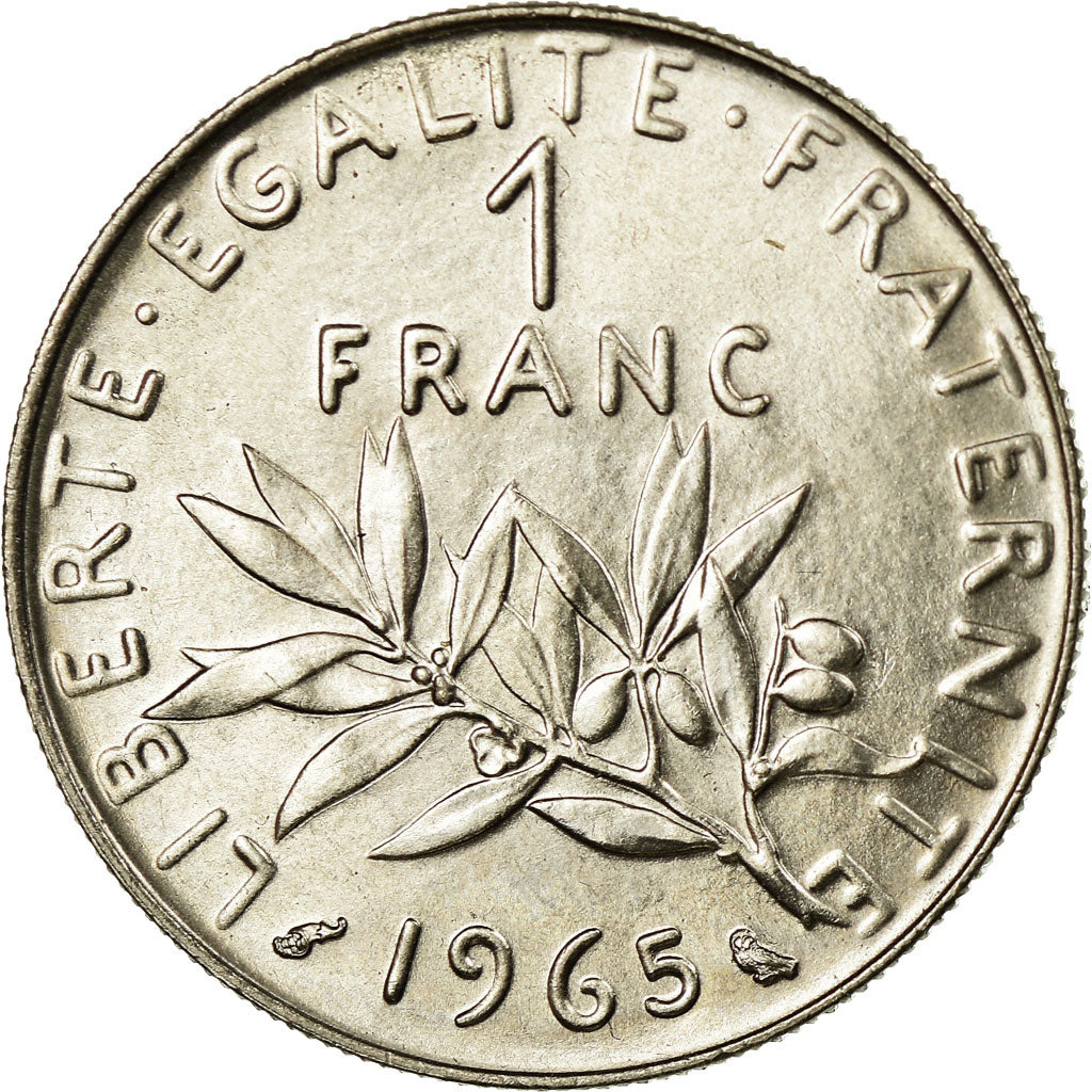 Coin, France, Semeuse, Franc, 1965, Paris, MS(65-70), Nickel, KM:925.1
