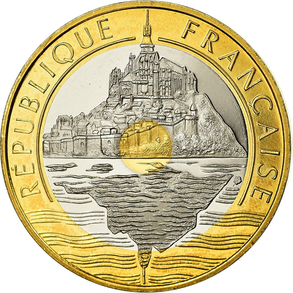 Munten, Frankrijk, Mont Saint Michel, 20 Francs, 1999, Paris, BE, FDC