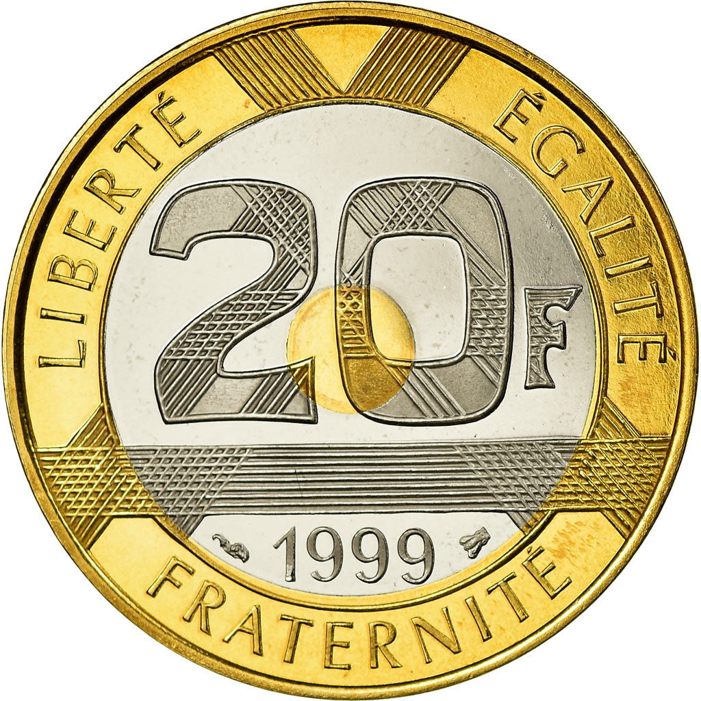 Munten, Frankrijk, Mont Saint Michel, 20 Francs, 1999, Paris, BE, FDC