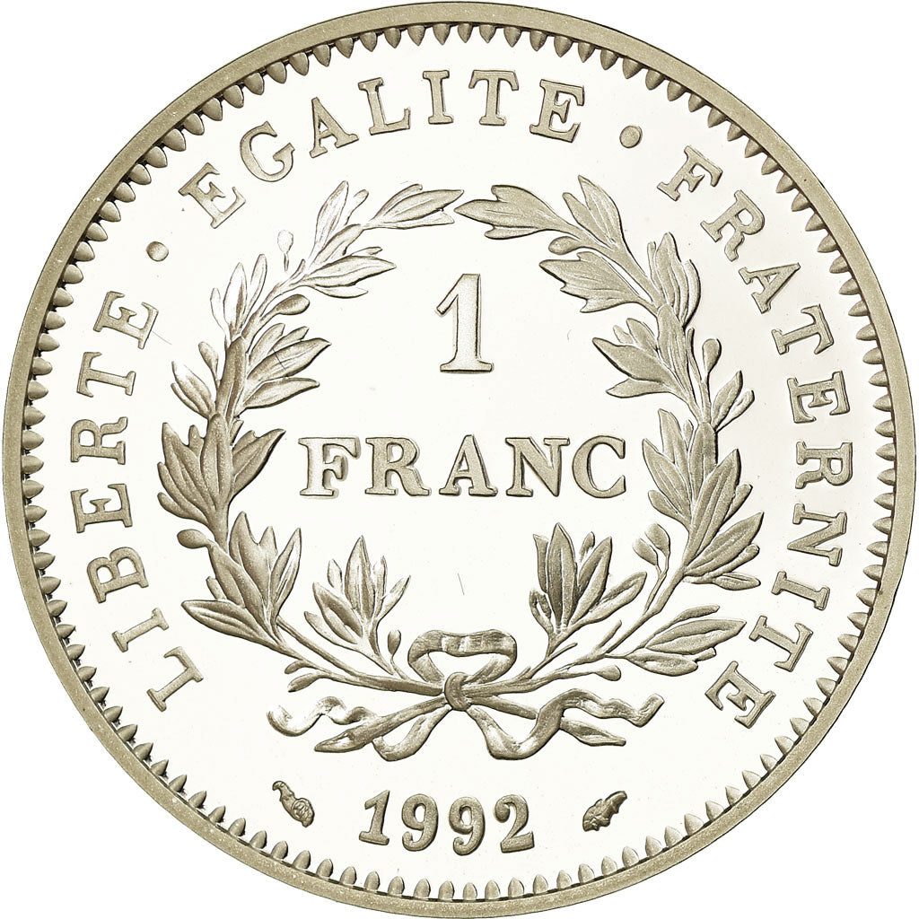 Coin, France, République, Franc, 1992, Paris, BE, MS(65-70), Silver, KM:1005
