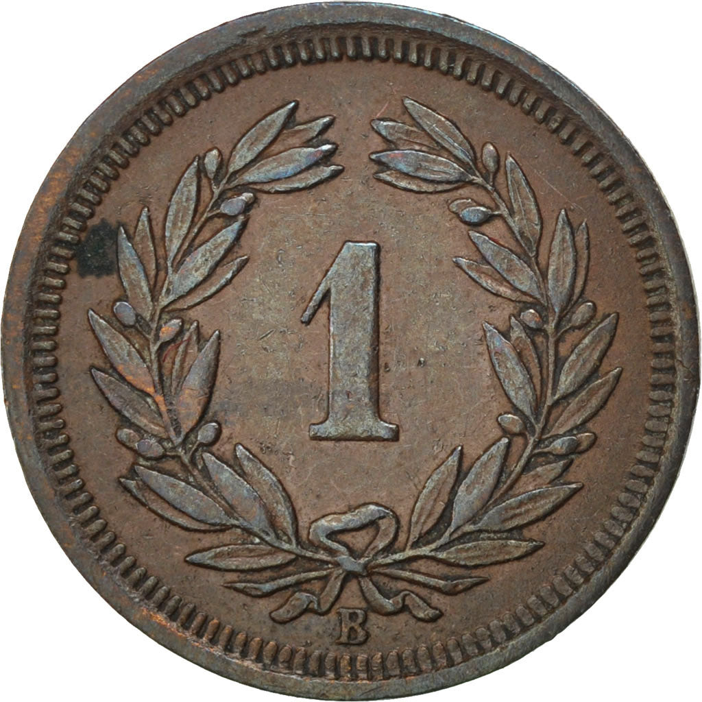SWITZERLAND, Rappen, 1907, Bern, KM #3.2, AU(50-53), Bronze, 16, 1.44