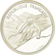 Monnaie, France, Ski alpin, 100 Francs, 1989, BE, FDC, Argent, Gadoury:C3