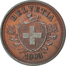 SWITZERLAND, Rappen, 1908, Bern, KM #3.2, AU(55-58), Bronze, 16, 1.51