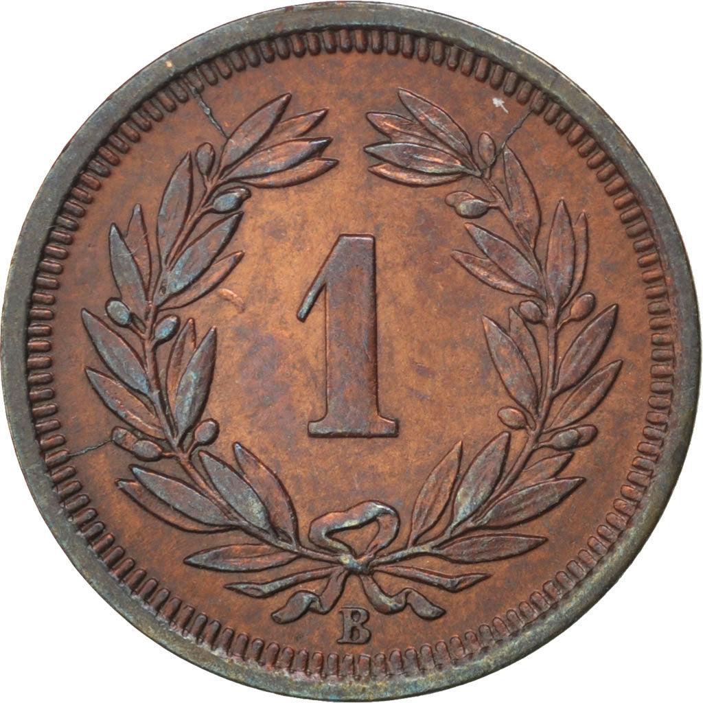SWITZERLAND, Rappen, 1908, Bern, KM #3.2, AU(55-58), Bronze, 16, 1.51