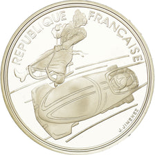 Coin, France, Bobsledding, 100 Francs, 1990, BE, MS(65-70), Silver, KM:981